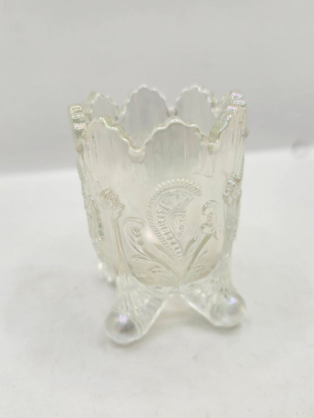 Vintage Northwoods Glass Company Opalescent Glass Toothpick Holder